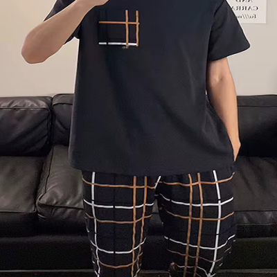 Pyjama Homme - SummerCasualPyjamas™ - Noir&Marron