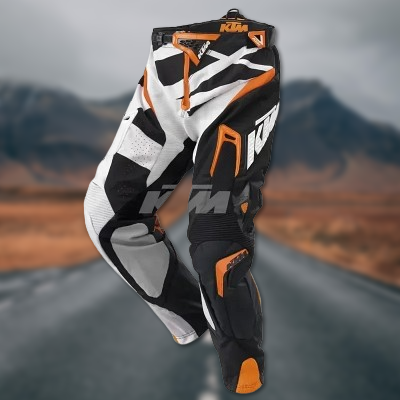 Pantalon de moto - OriginalMotocrossPants™ - Orange&blanc