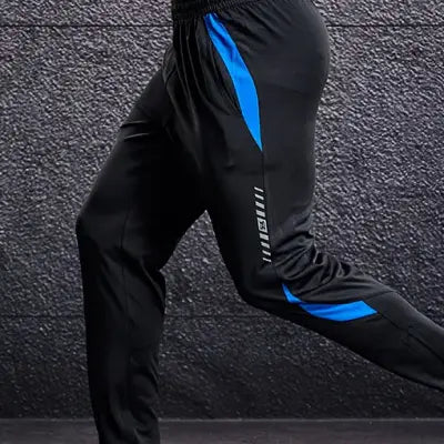 Pantalon sport homme - MenSportPants™ - Noir&Bleu