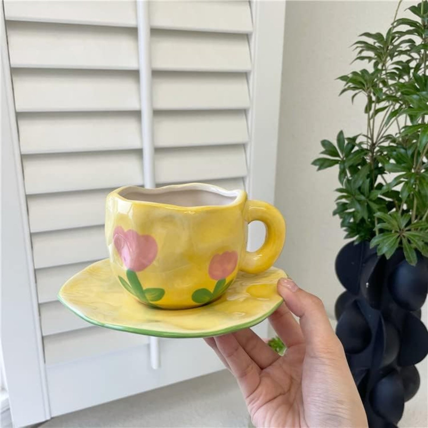 Tasse à Café - CozyBloomCup™ - Tulipe Jaune