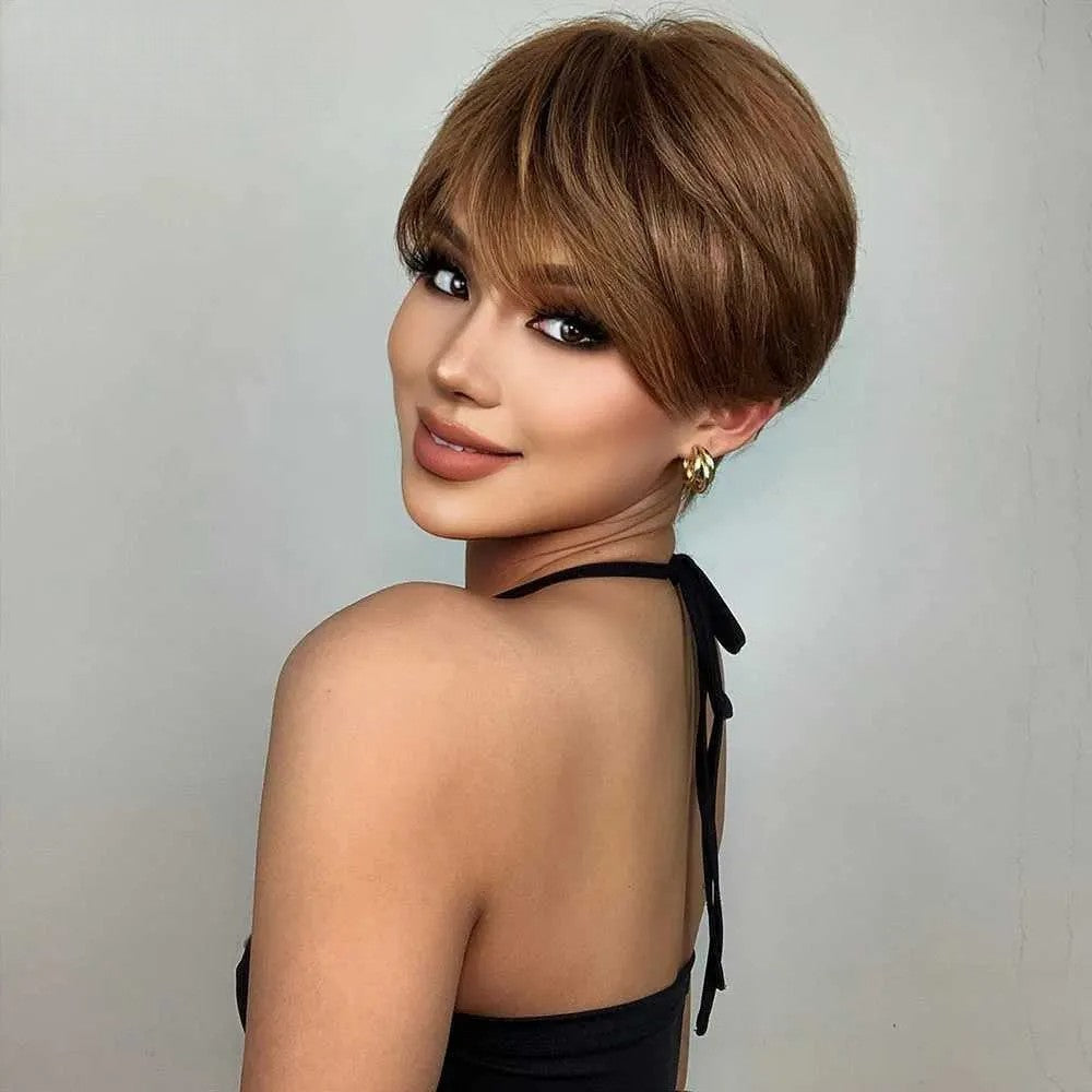 Perruque Courte Femme - NaturalLookPixie™ - Marron clair