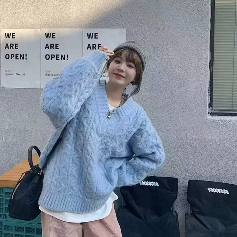 Pull Tricot - CozyKnitSweater™ - Bleu Ciel