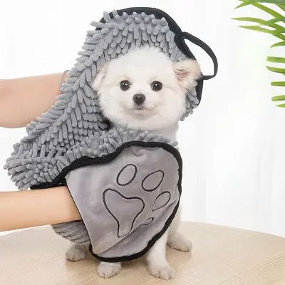 Peignoir pour Chien - SoftDogTowel™ - Gris