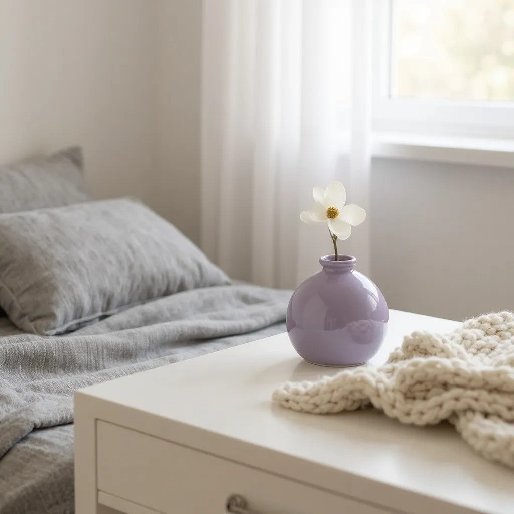 Vase en Céramique - ZenHydroVase™ - Violet