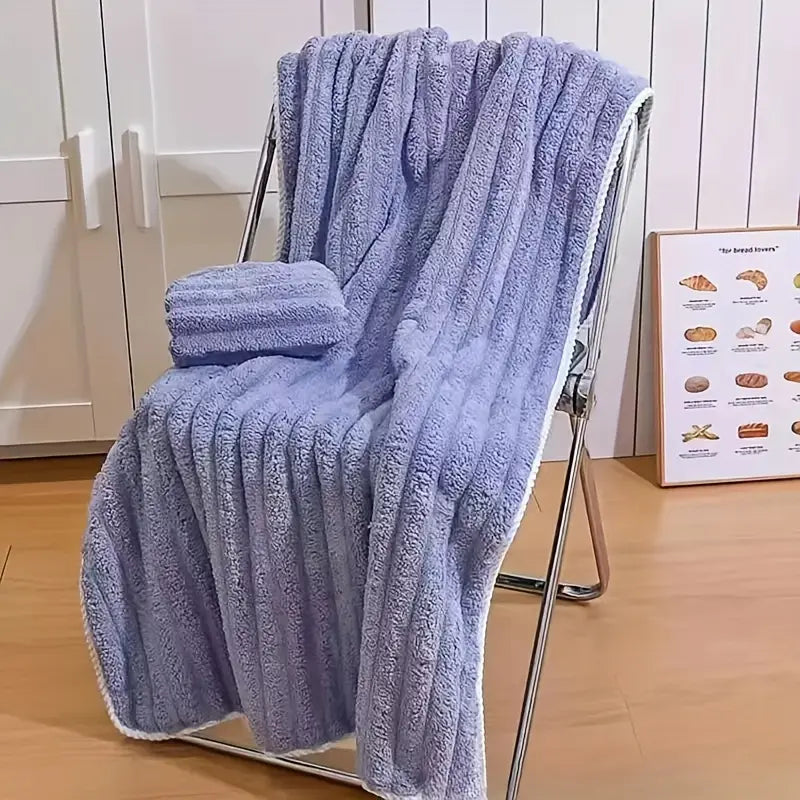 Serviette de Bain - CoralVelourBathTowel™ - Bleu
