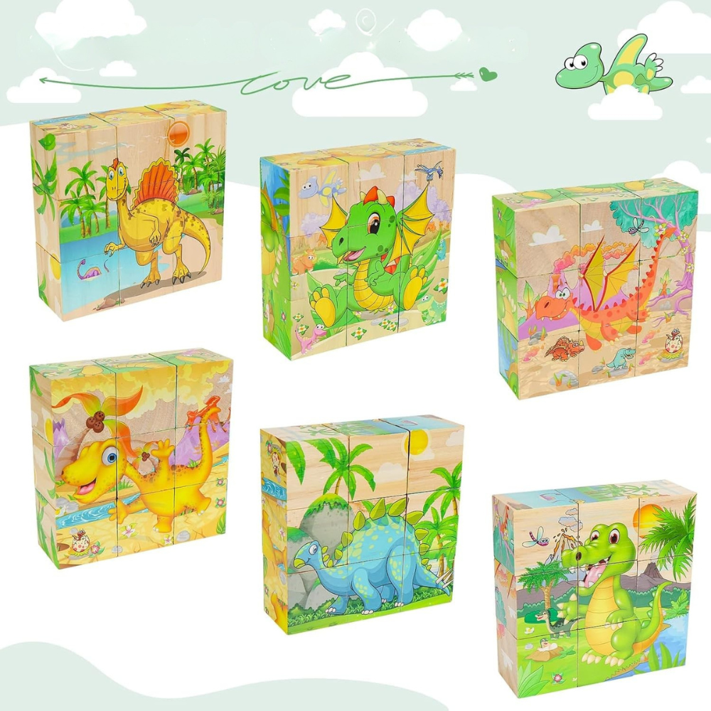 Puzzle en Bois - CubeMontessori™ - Dinosaures