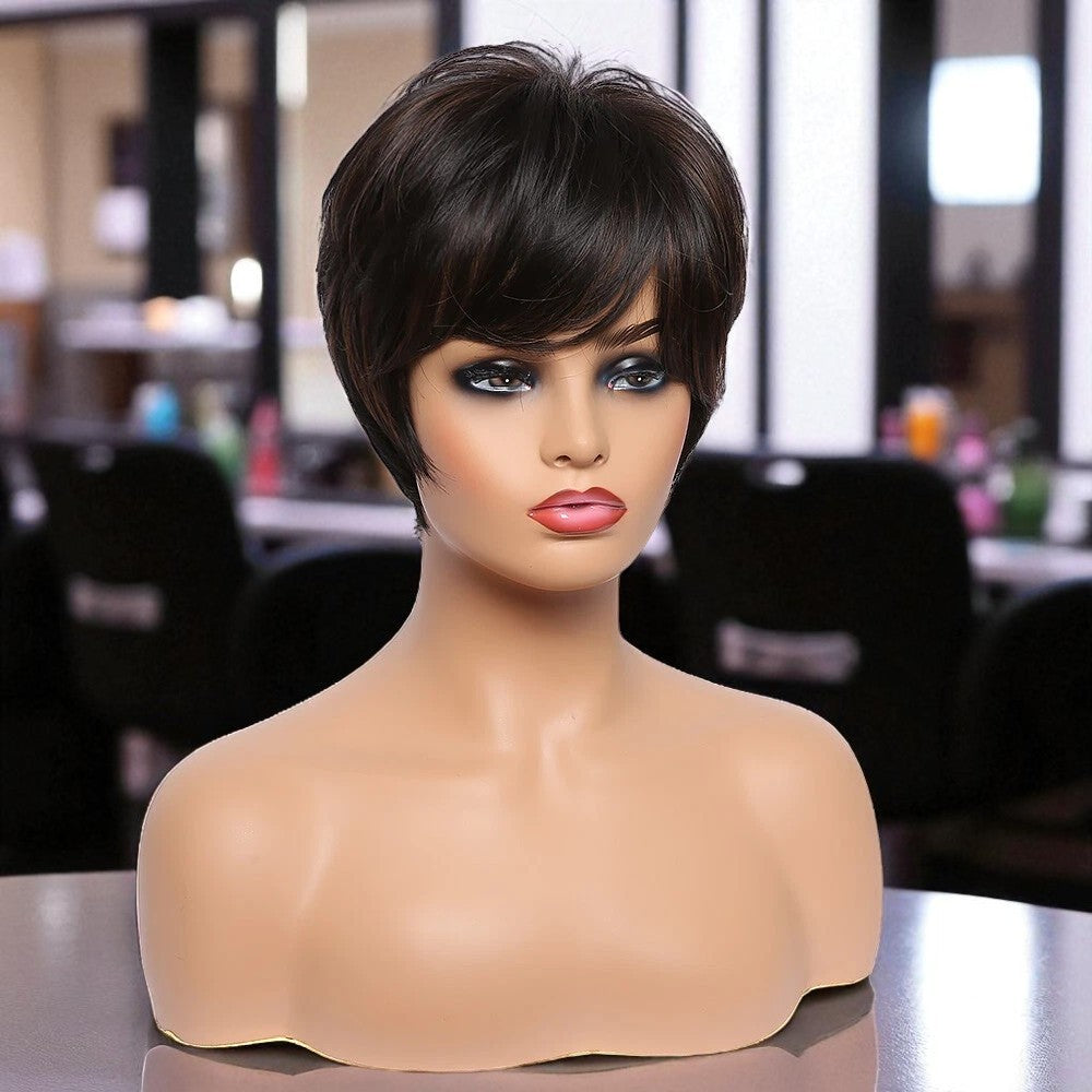 Perruque Courte Femme - NaturalLookPixie™ - Brun foncé