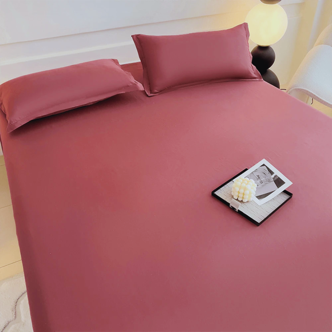Drap Housse - LinoSoftSheet™ - Prune