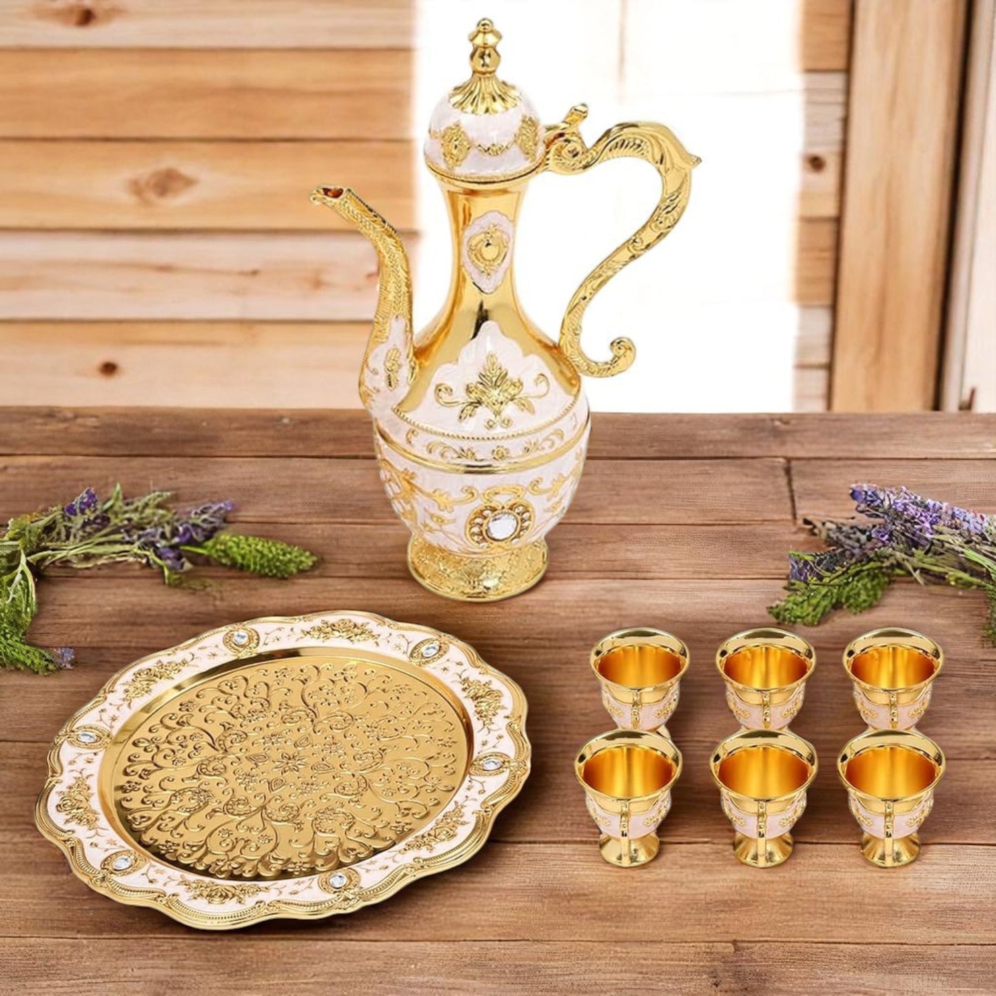 Cafetière Turque - VintageTurkCoffeeSet™ - Blanc & Doré