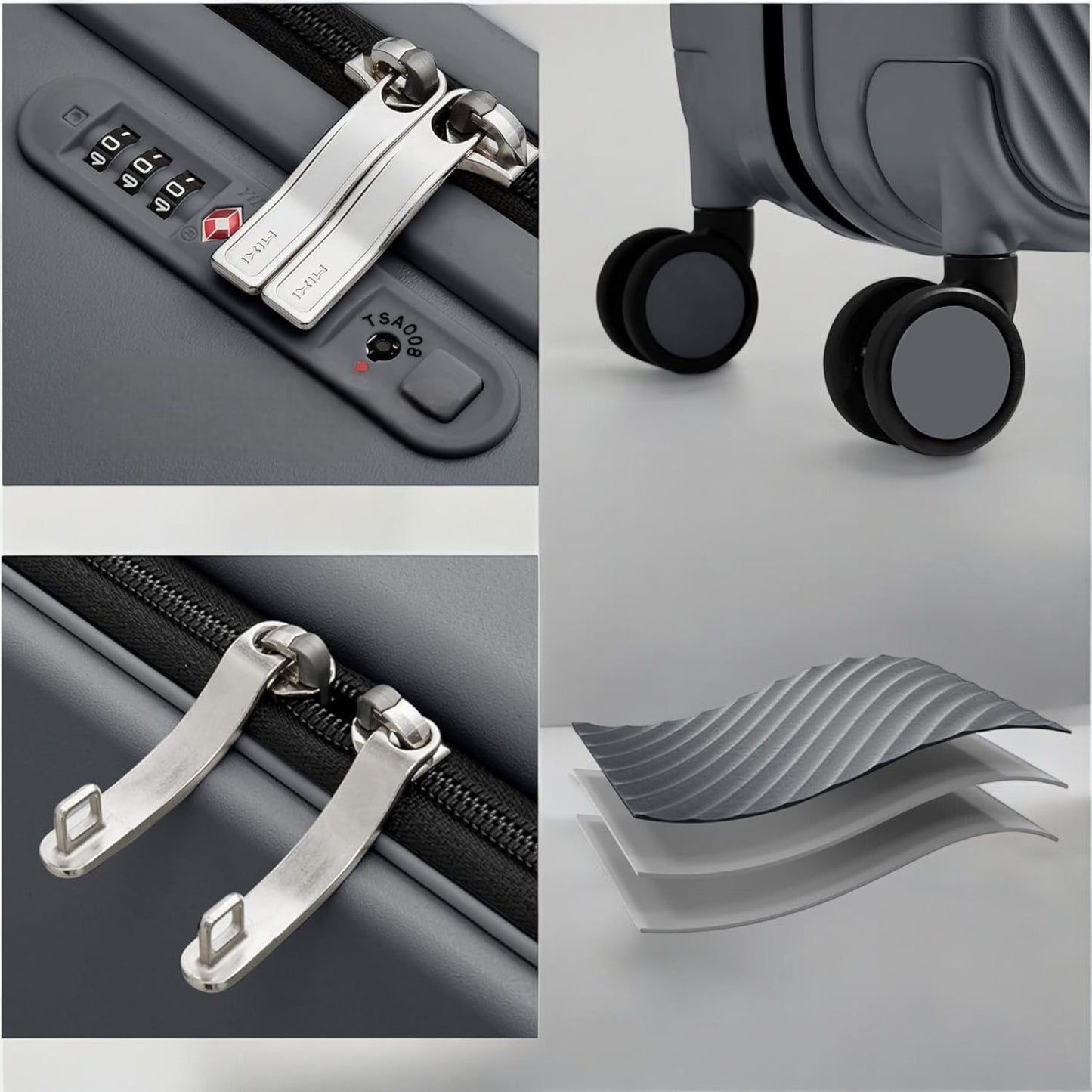 Valise de Voyage - WideRollTravelCase™ - Gris