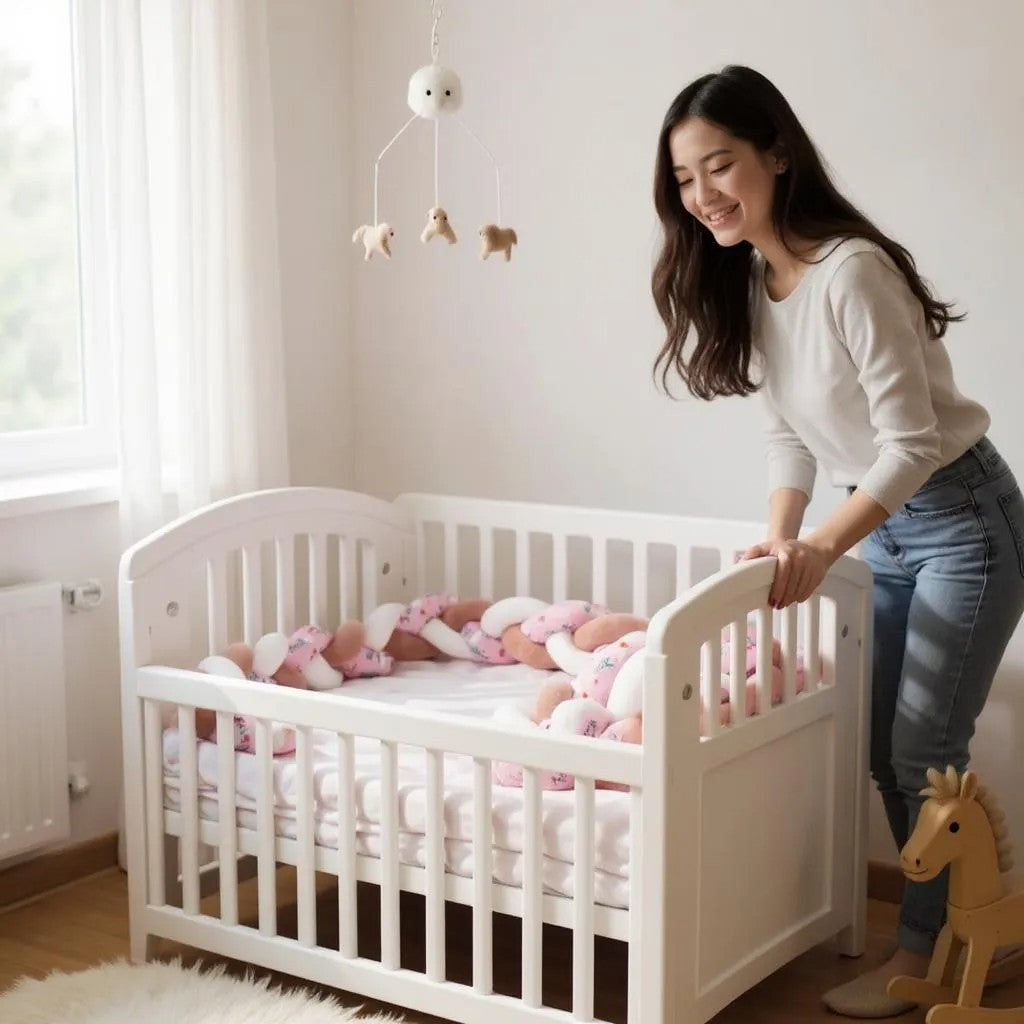 Tour de Lit Tressé - BraidBumper™ - Rose Poudré