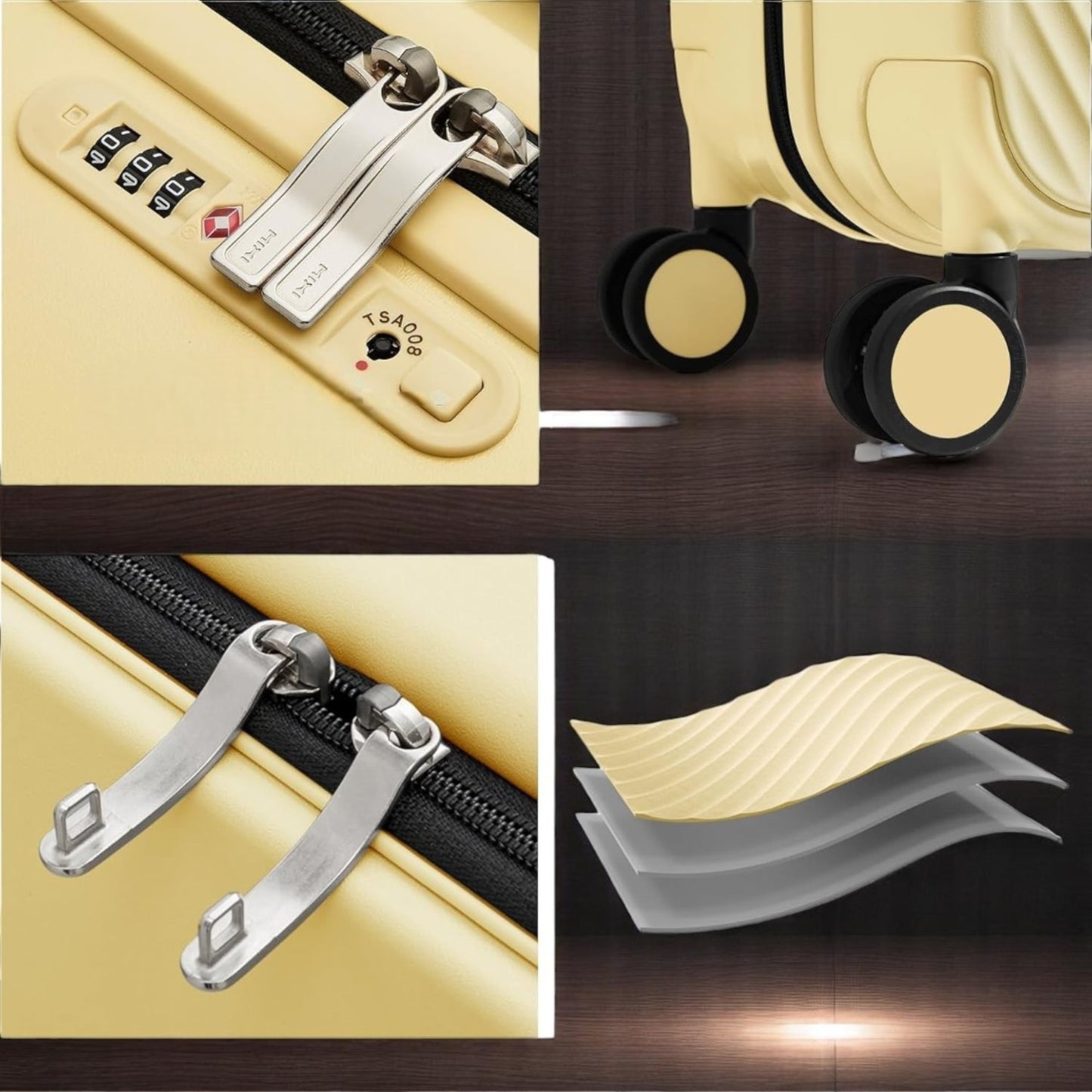 Valise de Voyage - WideRollTravelCase™ - Jaune