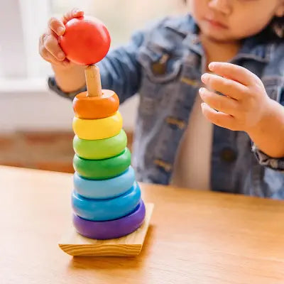 Jouet en Bois - WoodenToys™ - Tour arc-en-ciel