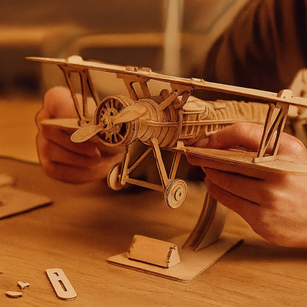 Puzzle 3D en Bois - WoodGenius™ - Biplan