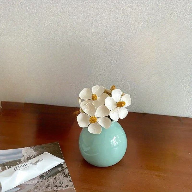 Vase en Céramique - ZenHydroVase™ - Cyan