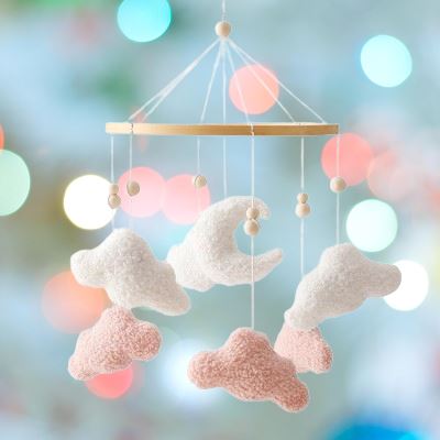 Mobile en Bois Bébé - WoodenCribBell™ - Nuages