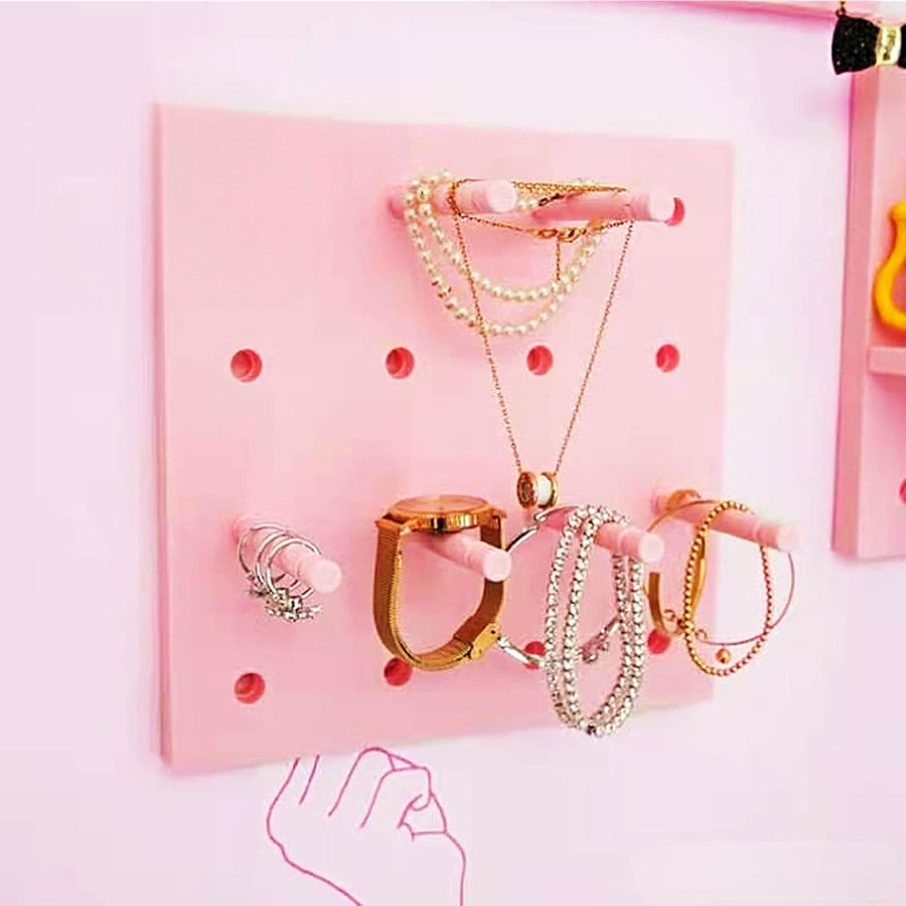 Rangement Mural - WallGrid™ - Rose
