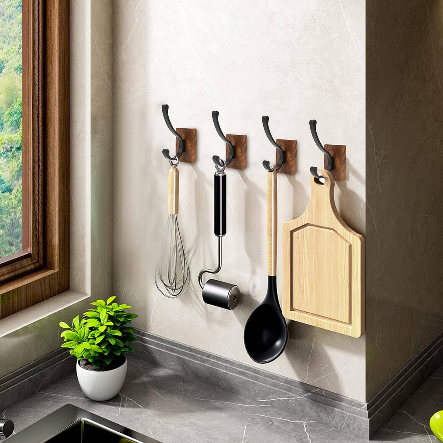Crochet Mural - WoodHook™ - Double Noir