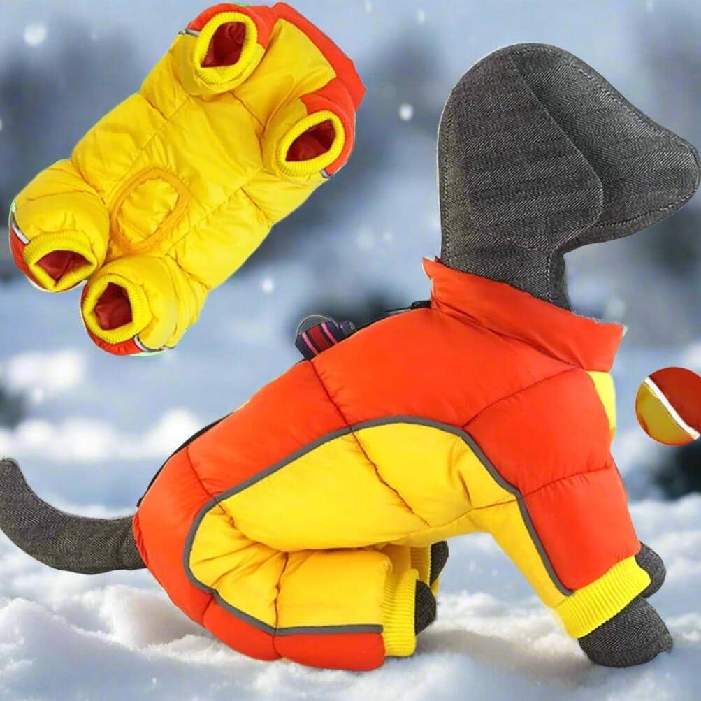 Doudoune pour Chien - WinterDogWarmJacket™ - Jaune Orange
