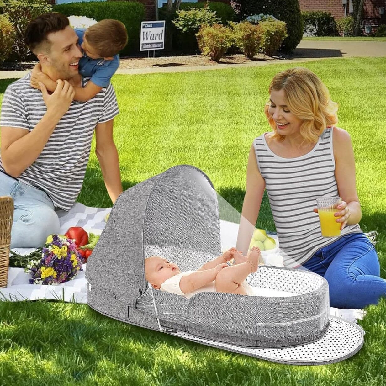 Lit Bebe Pliable - CozyNest™ - Gris