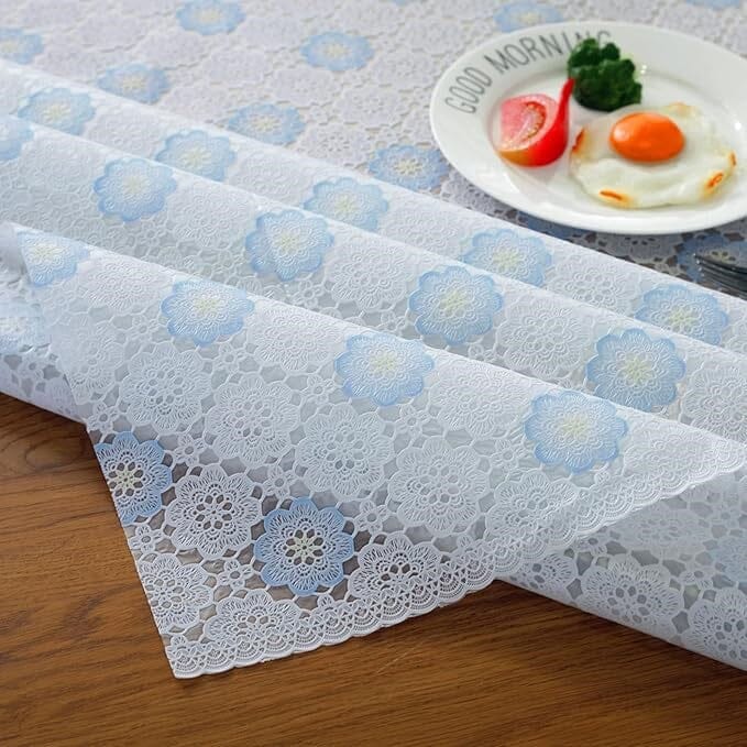 TableGuard™ - Dentelle Bleu Blanc