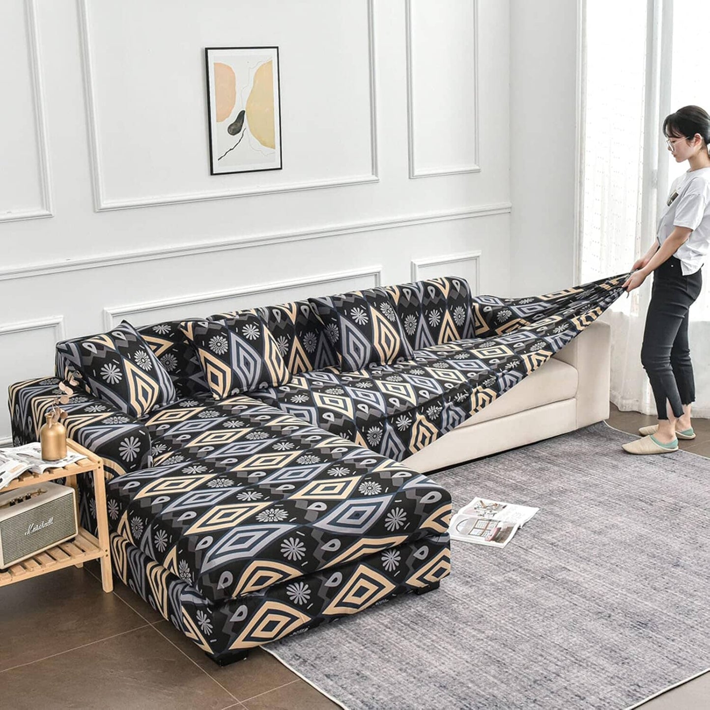 LoungeProtec™ - Losanges Bleu Beige