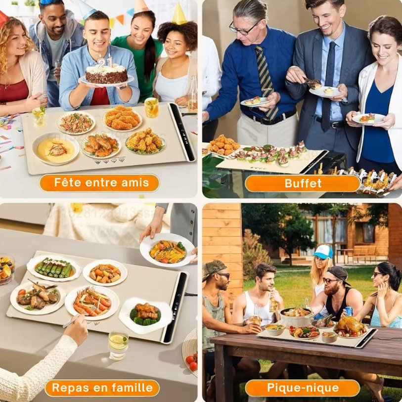 Plaque Chauffante Électrique - HeatTray™ - Blanc