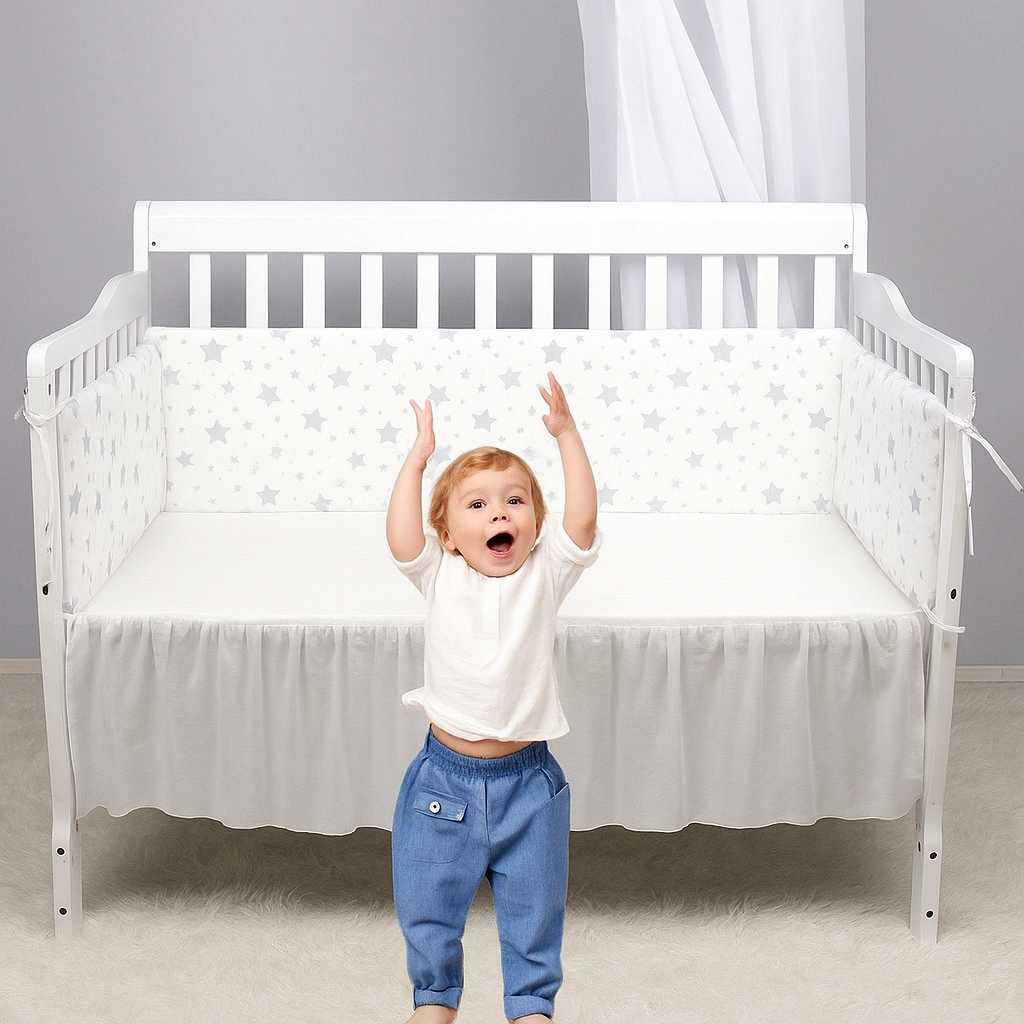 Tour de Lit - CotonBump™ - Blanc Gris