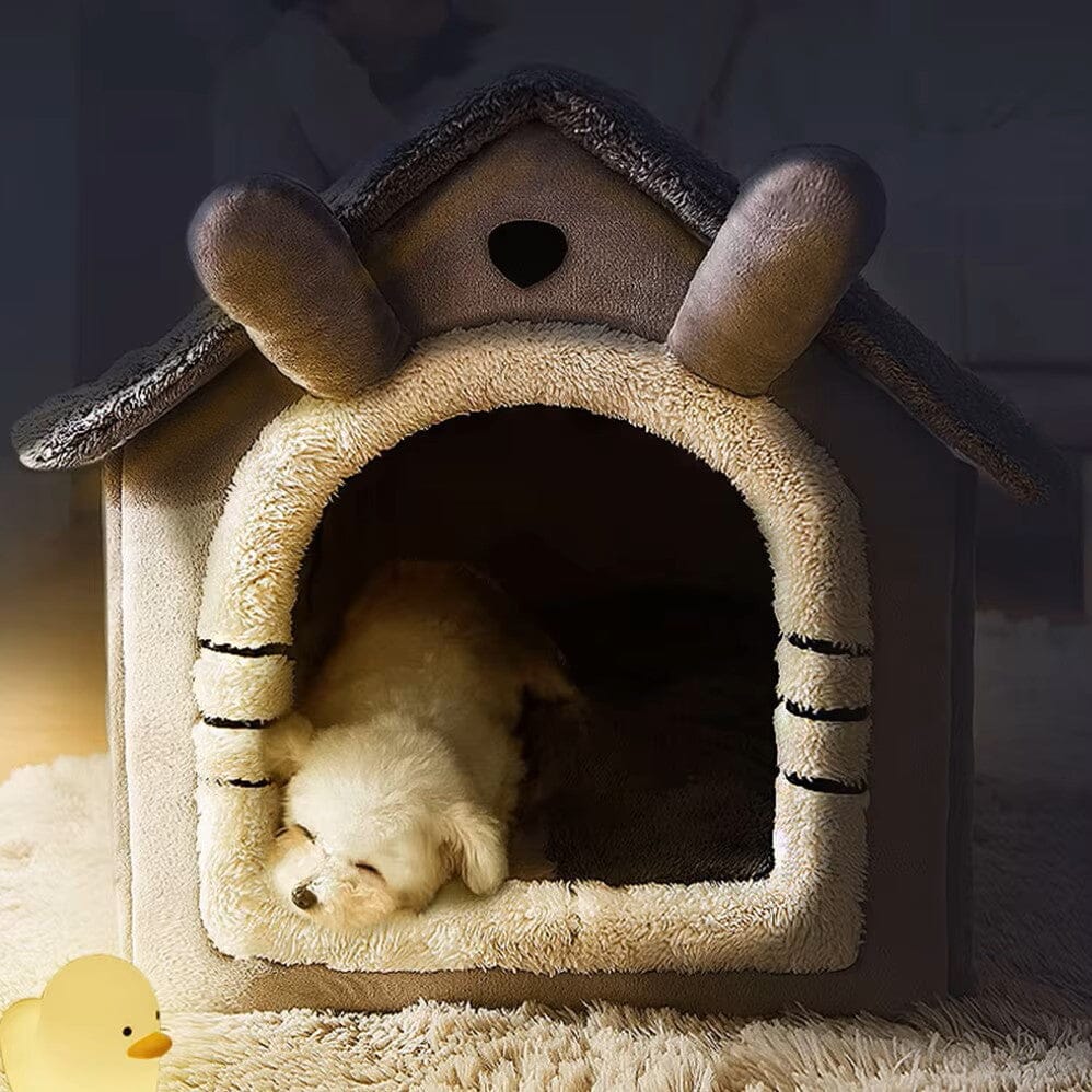 Niche Chien - ComfortableDogHouse™ - Toit simple gris