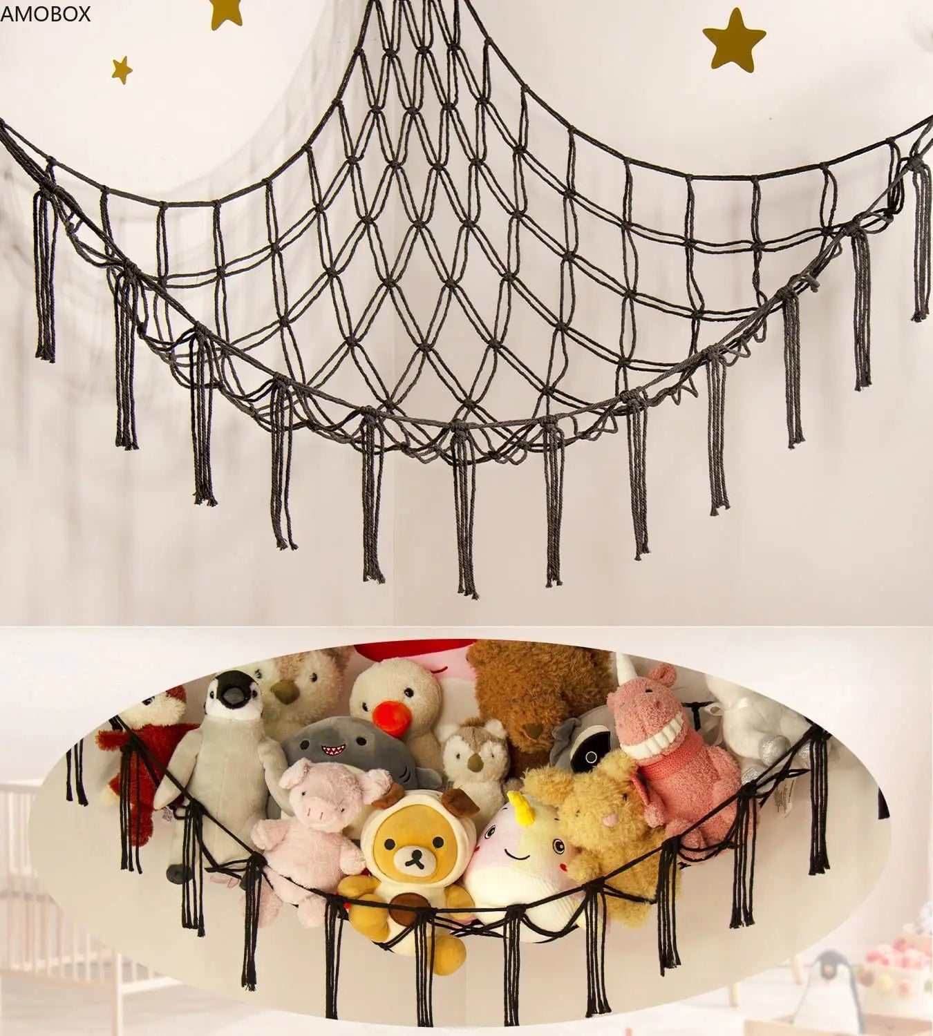 rangement de peluche - StorageHammock™ - Noir