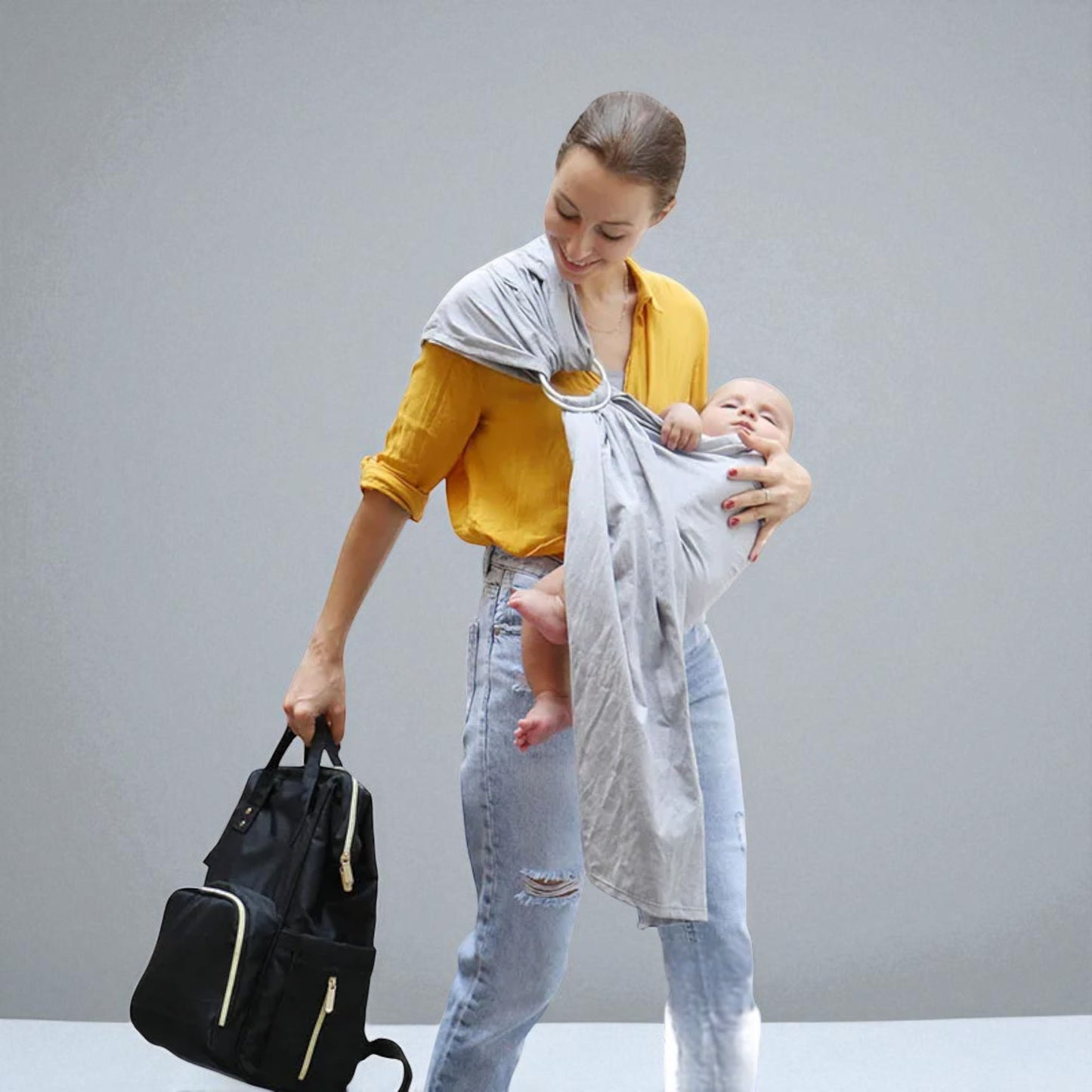 Écharpe De Portage - CottonRingSling™ - Gris