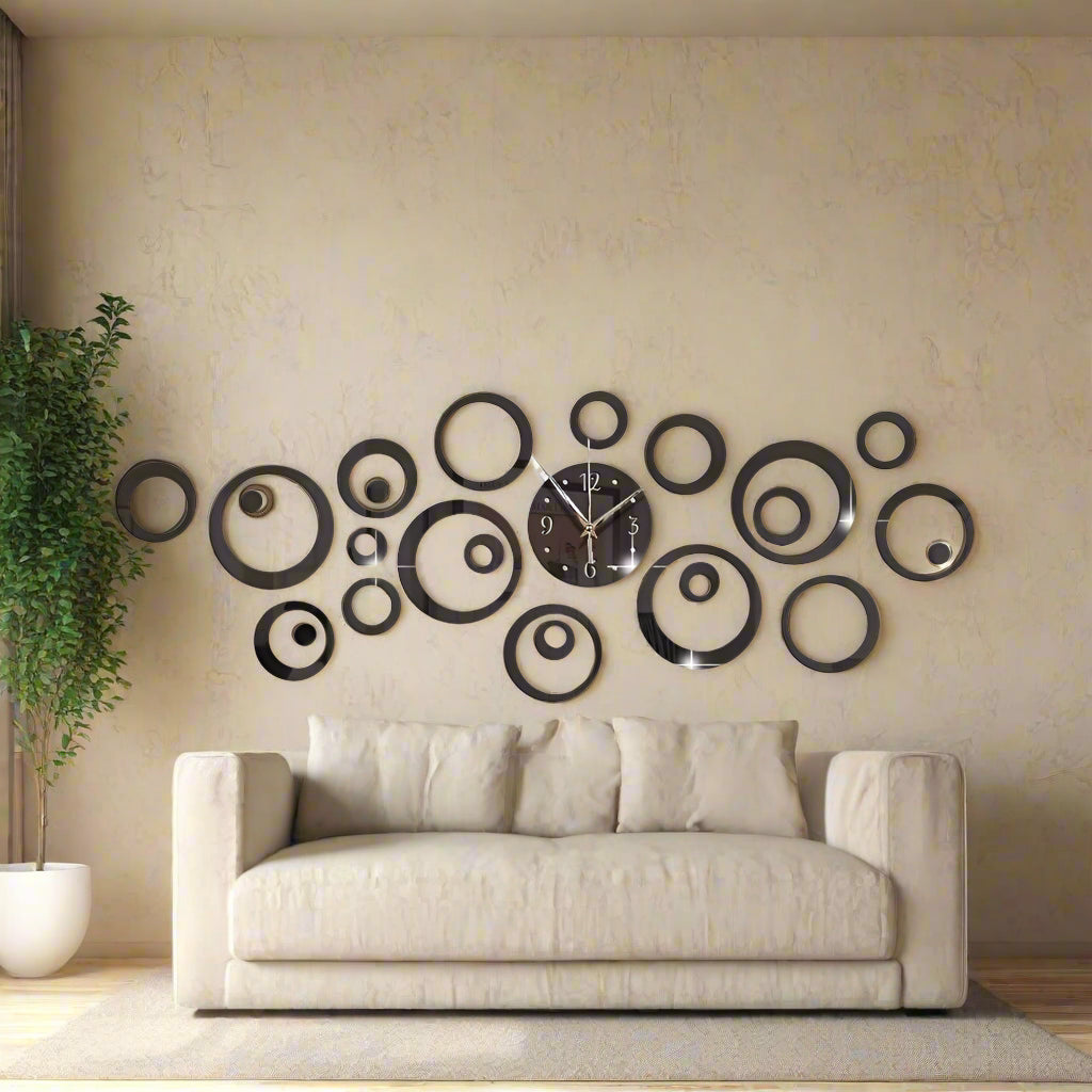 Horloge Murale Design - MirrorTime™ - Noir