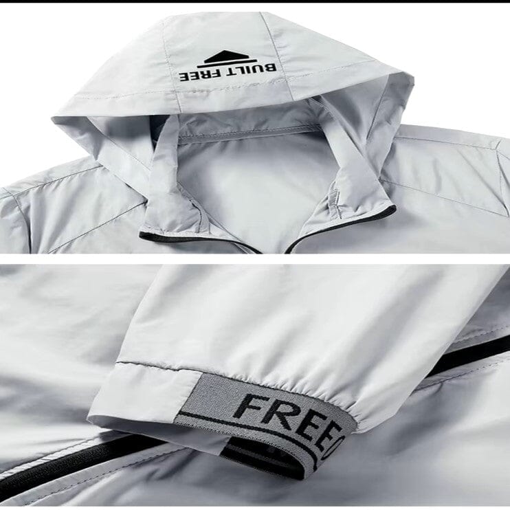 Coupe Vent Velo - WindbreakerCyclingJacket™ - Gris Capuchon
