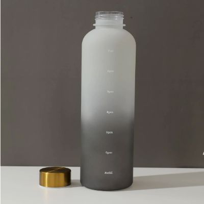 Gourde de sport - BottleTimeMarker™ - Gris&Noir