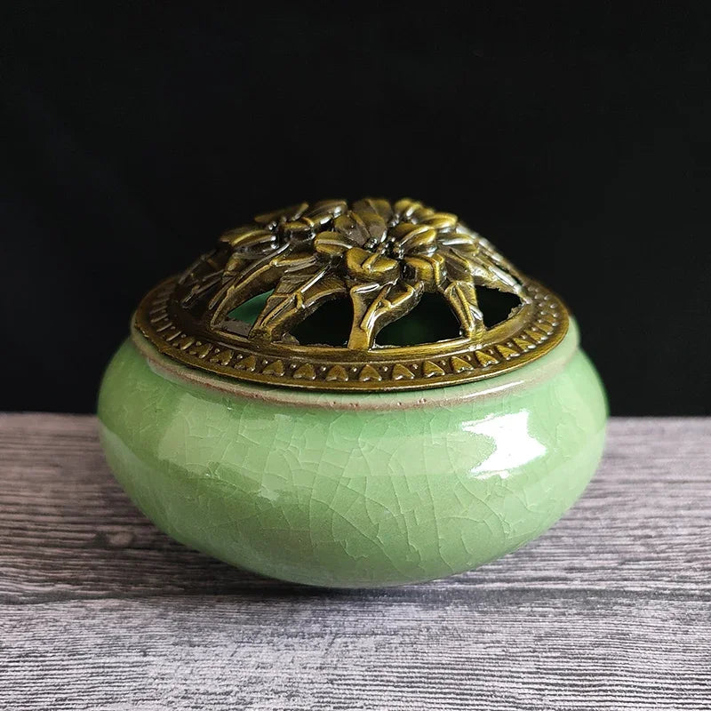 Bruleur d'Encens - CeramicIncenseBurner™ - Vert Clair