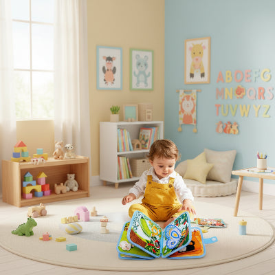 LIVRE BEBE TISSU - PuppyBusyBook™