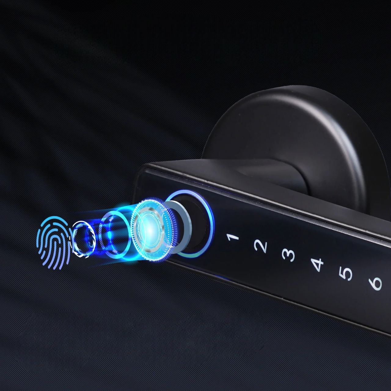 Serrure Empreinte Digitale - BiometricHandle™ - Noir