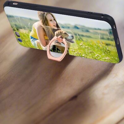 Support de Téléphone - TransparentCellPhoneRing™ - Rectangle Rose