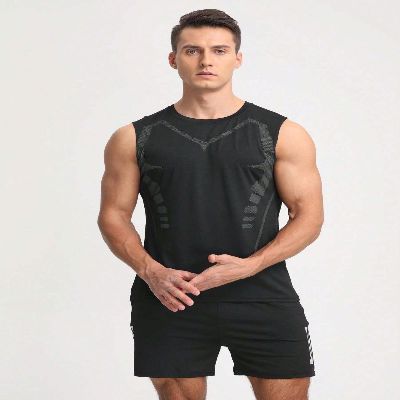Haut de Compression - GymSleevelessShirt™ - Noir