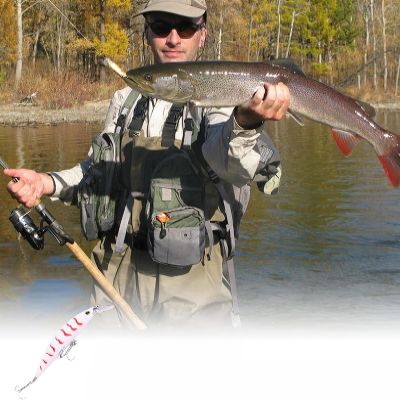 Leurre de peche - FishingLureBait™ - Blanc Rayé