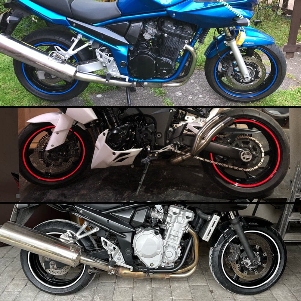 ShinyBands™ - Self-adhesive reflective motorcycle tap