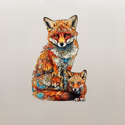 Puzzle En Bois - FoxFamilyWoodenPuzzle™