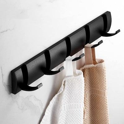 Porte serviette salle de bain - BathWallHolderRack™ - Noir