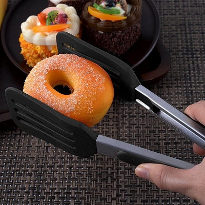 Pince cuisine - SiliconeFoodTongs™ - Rectangle Noir