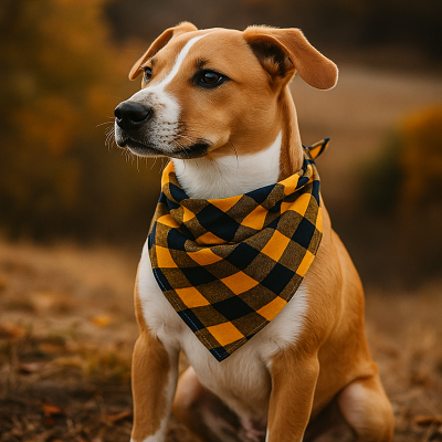 Bandana Pour Chien - ClassicPlaidDog™ - Jaune&bleu