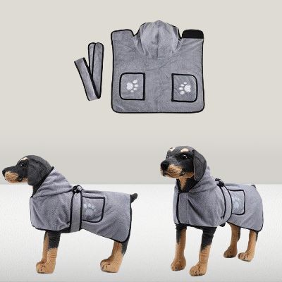 Peignoir pour Chien - DogBathTowel™ - Gris