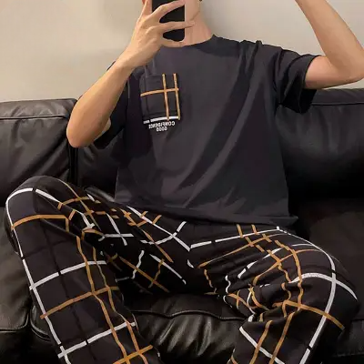 Pyjama Homme - SummerCasualPyjamas™ - Noir&Marron