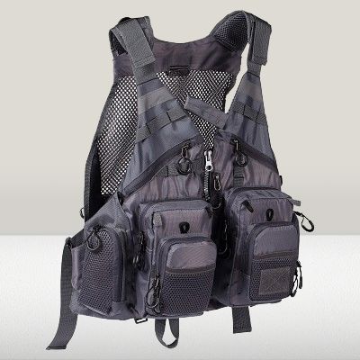 Gilet de Peche - FishingVestOutdoor™ - Gris