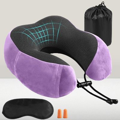 Oreiller ergonomique cervical - MemoryFoamNeckPillow™ - Mauve