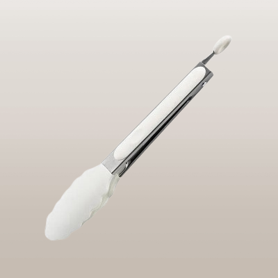 Pince cuisine - SiliconeFoodTongs™ - Oval Blanc